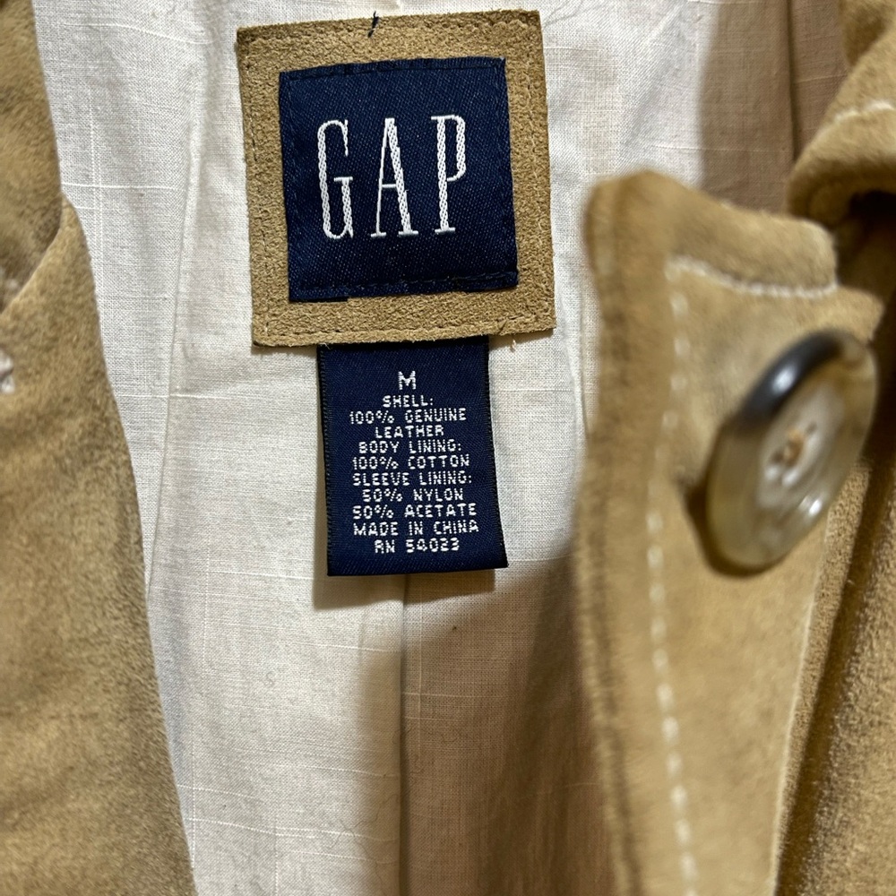 GAP Vintage Women's Camel Suede Trench Coat Size M - Picture 8 of 14